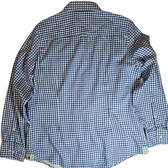 Brooks Brothers Shirt Womens 12 Blue White Gingham Check Button Long Sleeve flaw - Picture 2 of 10